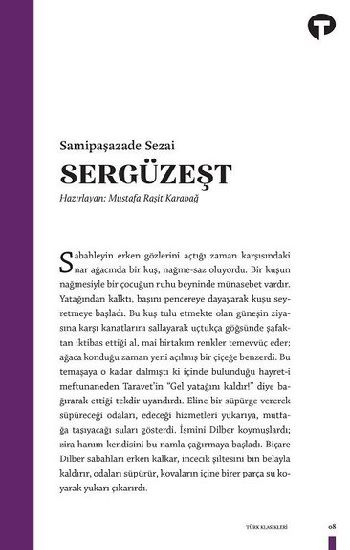 Sergüzeşt – Samipaşazade Sezai – Turkuvaz Kitap – kitap kapağı