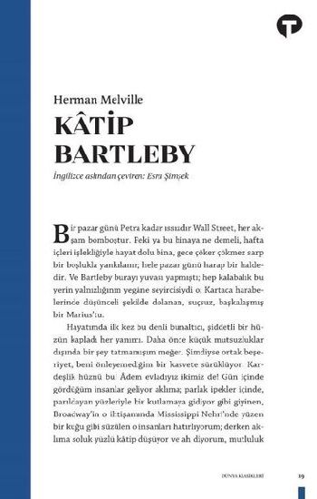 Katip Bartleby – Herman Melville – Turkuvaz Kitap – kitap kapağı
