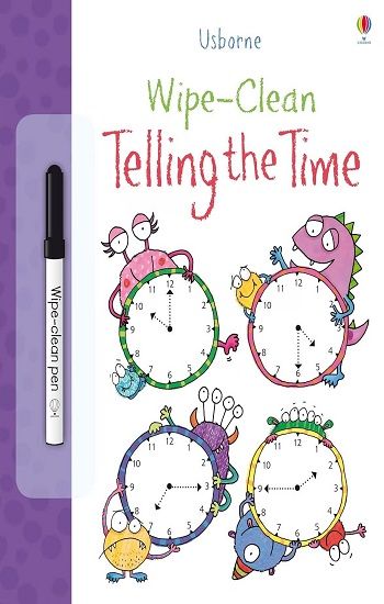 Wipe-Clean: Telling the Time – Jessica Greenwell – Usborne Publishing – kitap kapağı