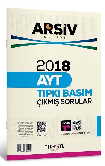 2018 AYT ARŞİV SERİSİ Tıpkı Basım Çıkmış Sorular Tamamı Video Çözümlü – Ösym Komisyon – Marka Yayınları – kitap kapağı