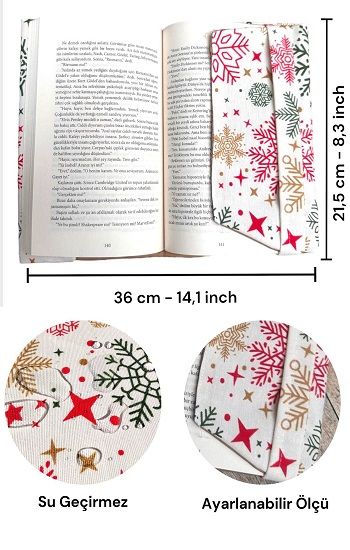 Kar Desenli Ayarlanabilir Kitap Kılıfı – Kolektif – Tsugame Kitap – kitap kapağı