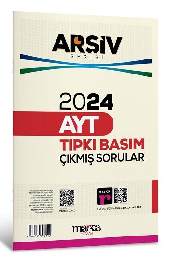 2024 AYT ARŞİV SERİSİ Tıpkı Basım Çıkmış Sorular Tamamı Video Çözümlü - Marka Yayınları Kitap