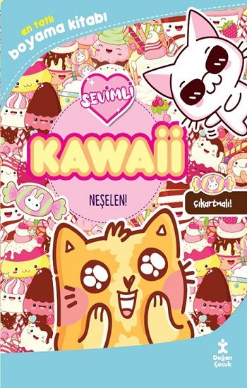 Kawaii Neşelen - En Tatlı Çıkartmalı Boyama Kitabı – Doğan Çocuk Kolektif – Doğan Çocuk – kitap kapağı