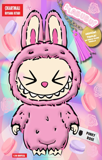 Labubu Pinky Rose Çılgın Koleksiyon – Çıkartmalı Boyama Kitabı - Doğan Çocuk Kitap