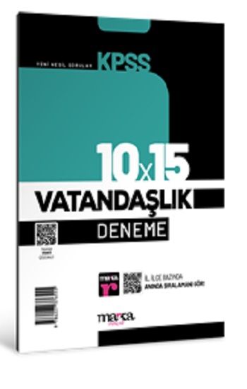 2025 KPSS Vatandaşlık 10x15 Deneme Tamamı Video Çözümlü – Marka Komisyon – Marka Yayınları – kitap kapağı