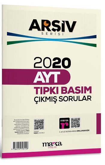 2020 AYT ARŞİV SERİSİ Tıpkı Basım Çıkmış Sorular Tamamı Video Çözümlü – Ösym Komisyon – Marka Yayınları – kitap kapağı