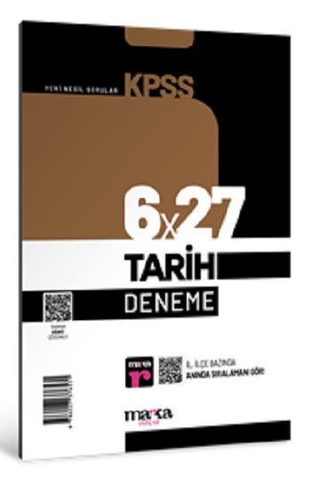 2025 KPSS Tarih 6x27 Deneme Tamamı Video Çözümlü - Marka Yayınları Kitap