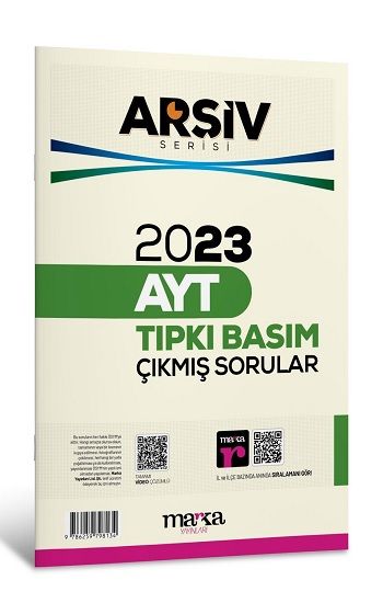 2023 AYT ARŞİV SERİSİ Tıpkı Basım Çıkmış Sorular Tamamı Video Çözümlü - Marka Yayınları Kitap