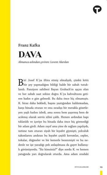 Dava – Franz Kafka – Turkuvaz Kitap – kitap kapağı