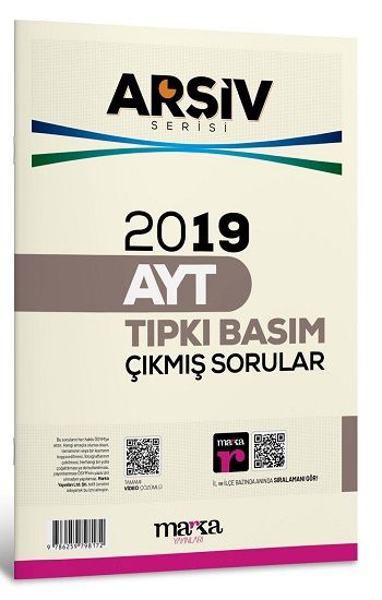 2019 AYT ARŞİV SERİSİ Tıpkı Basım Çıkmış Sorular Tamamı Video Çözümlü - Marka Yayınları Kitap