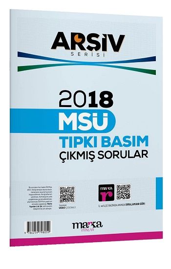 2018 MSÜ ARŞİV SERİSİ Tıpkı Basım Çıkmış Sorular Tamamı Video Çözümlü – Ösym Komisyon – Marka Yayınları – kitap kapağı