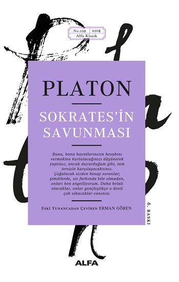 Sokrates'in Savunması – Platon (Eflatun) – Alfa Yayınları – kitap kapağı