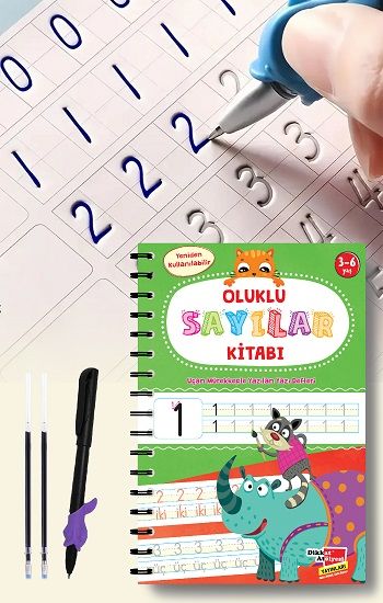 Sayıları Yazmayı Kolayca Öğreten Kitap | Sihirli Uçan Kalemli Oluklu (kabartmalı) Sayılar Kitabı - Dikkat Atölyesi Yayınları Kitap