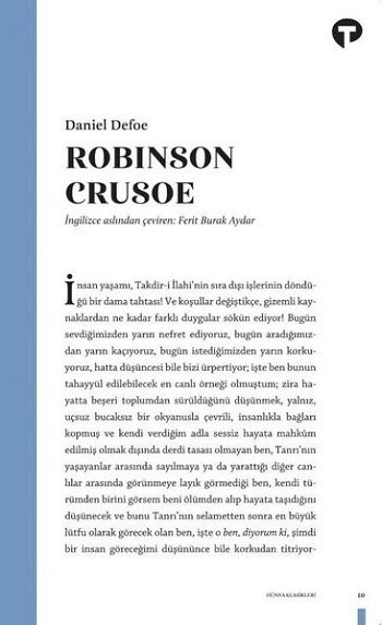 Robinson Crusoe – Daniel Defoe – Turkuvaz Kitap – kitap kapağı