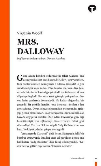 Mrs. Dalloway – Virginia Woolf – Turkuvaz Kitap – kitap kapağı