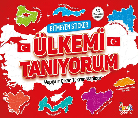 Bitmeyen Sticker Ülkemi Tanıyorum - Bıcırık Yayınları Kitap