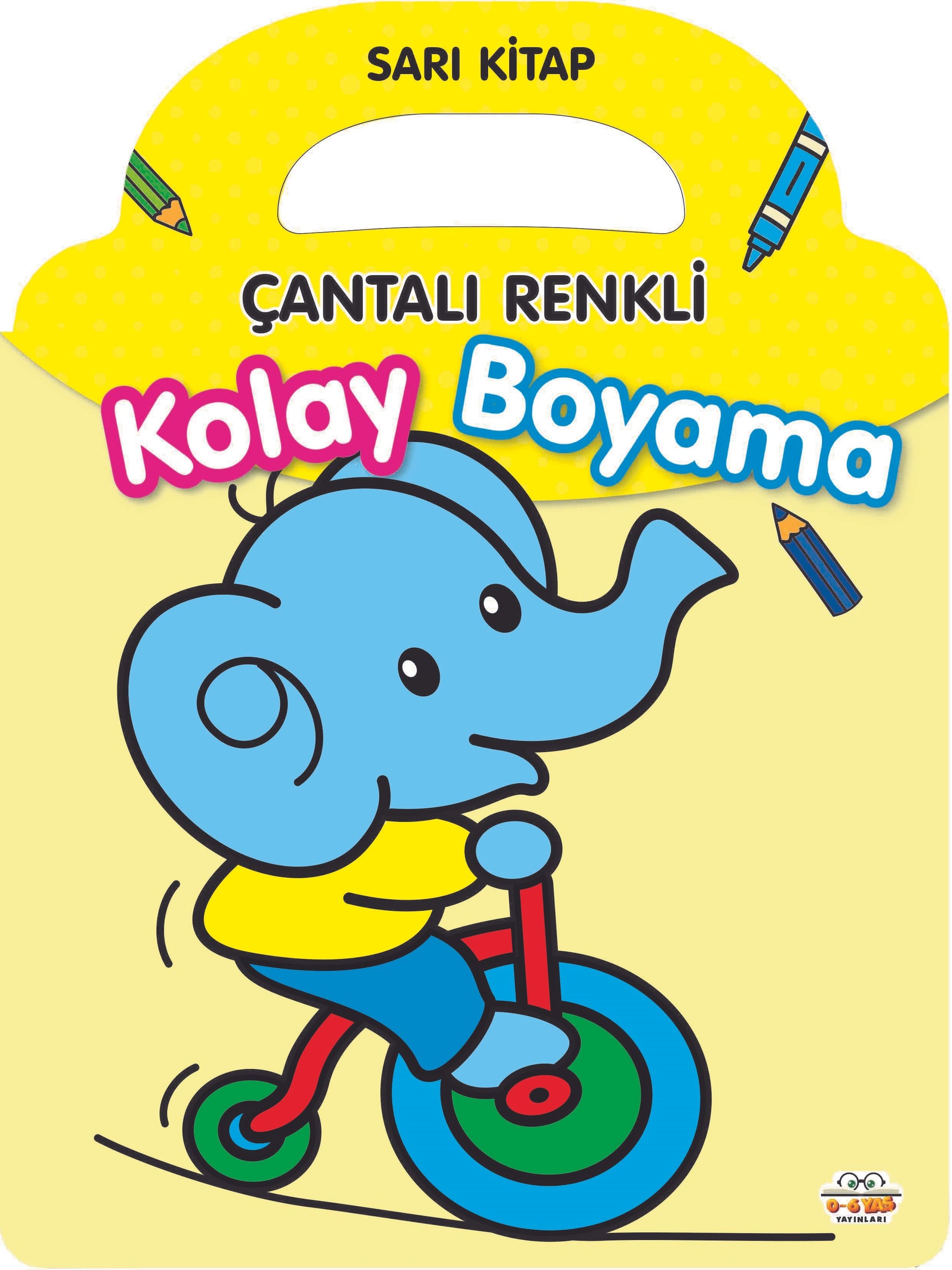 Çantalı Renkli Kolay Boyama - Sarı Kitap – Kolektif – Parıltı Yayınları – kitap kapağı