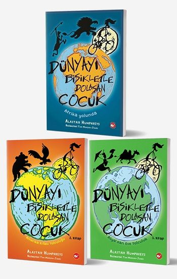 Dünyayı Bisikletle Dolaşan Çocuk Seti (3 Kitap) - Beyaz Balina Yayınları Kitap