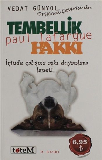 Tembellik Hakkı – Paul Lafargue – Totem Yayınları – kitap kapağı
