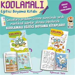 Kodlamalı Eğitici Boyama Kitabı 5-6 Yaş (2 Kitap Takım) - Sincap Kitap Kitap