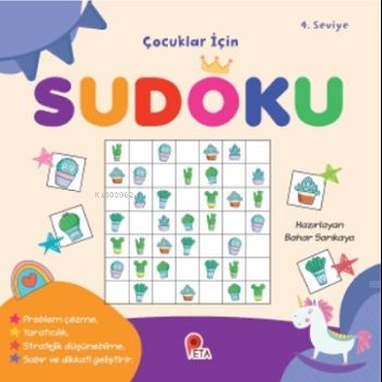 Çocuklar İçin Sudoku 4. Seviye – Bahar Sarıkaya – Peta Kitap – kitap kapağı