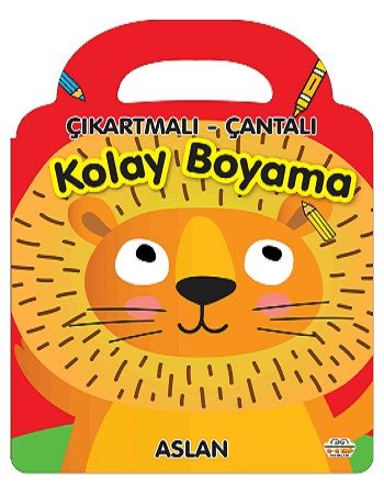 Çıkartmalı - Çantalı Kolay Boyama - Aslan – Barbaros Özcan – 0-6 Yaş Yayınları – kitap kapağı