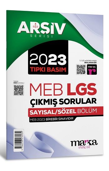 2023 LGS 8. Sınıf ARŞİV Serisi Tıpkı Basım Çıkmış Sorular Tamamı Video Çözümlü - Marka Yayınları Kitap