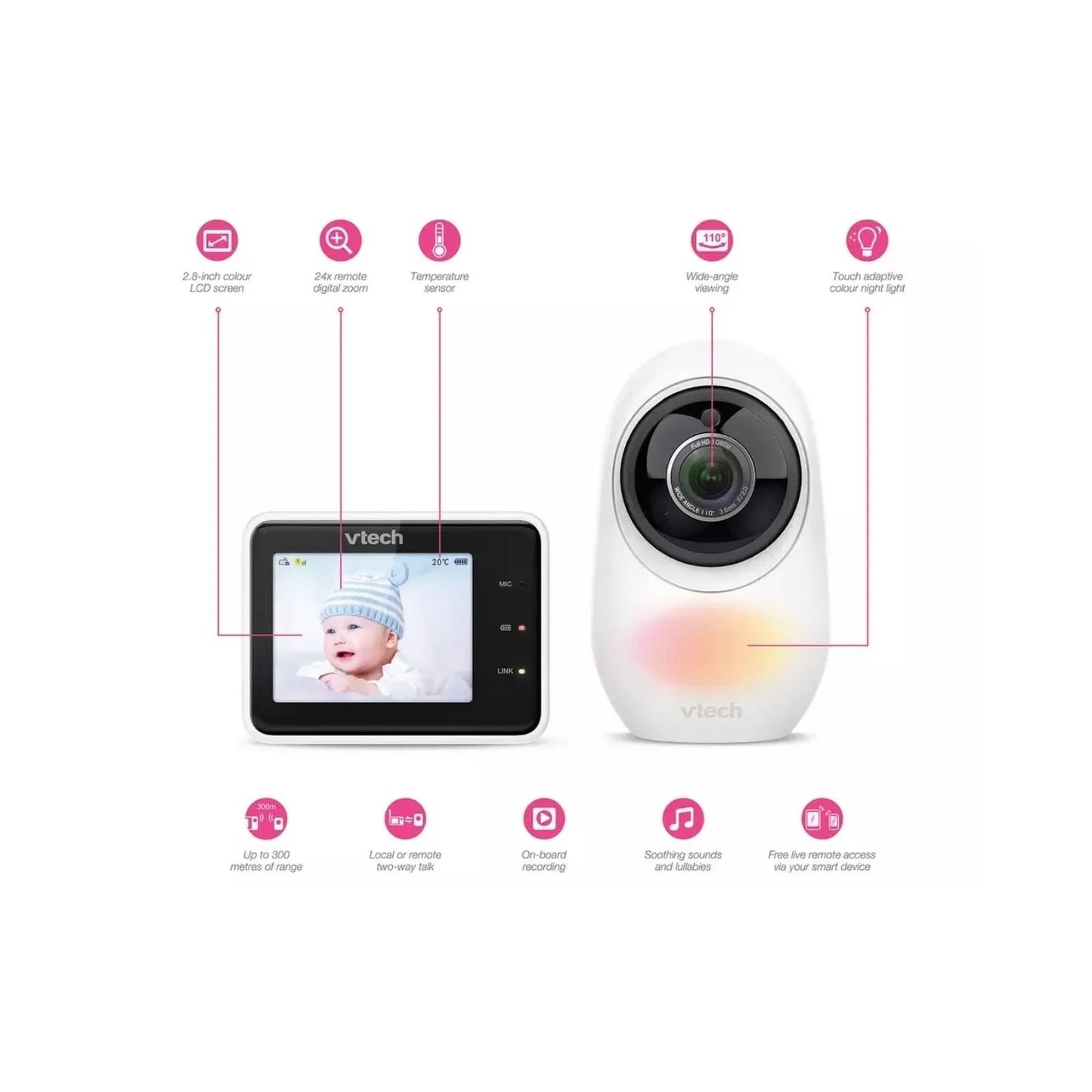 VTech RM2751 2.8" Smart Wi - Fi Baby Monitor - mezetto ebebek ebebek