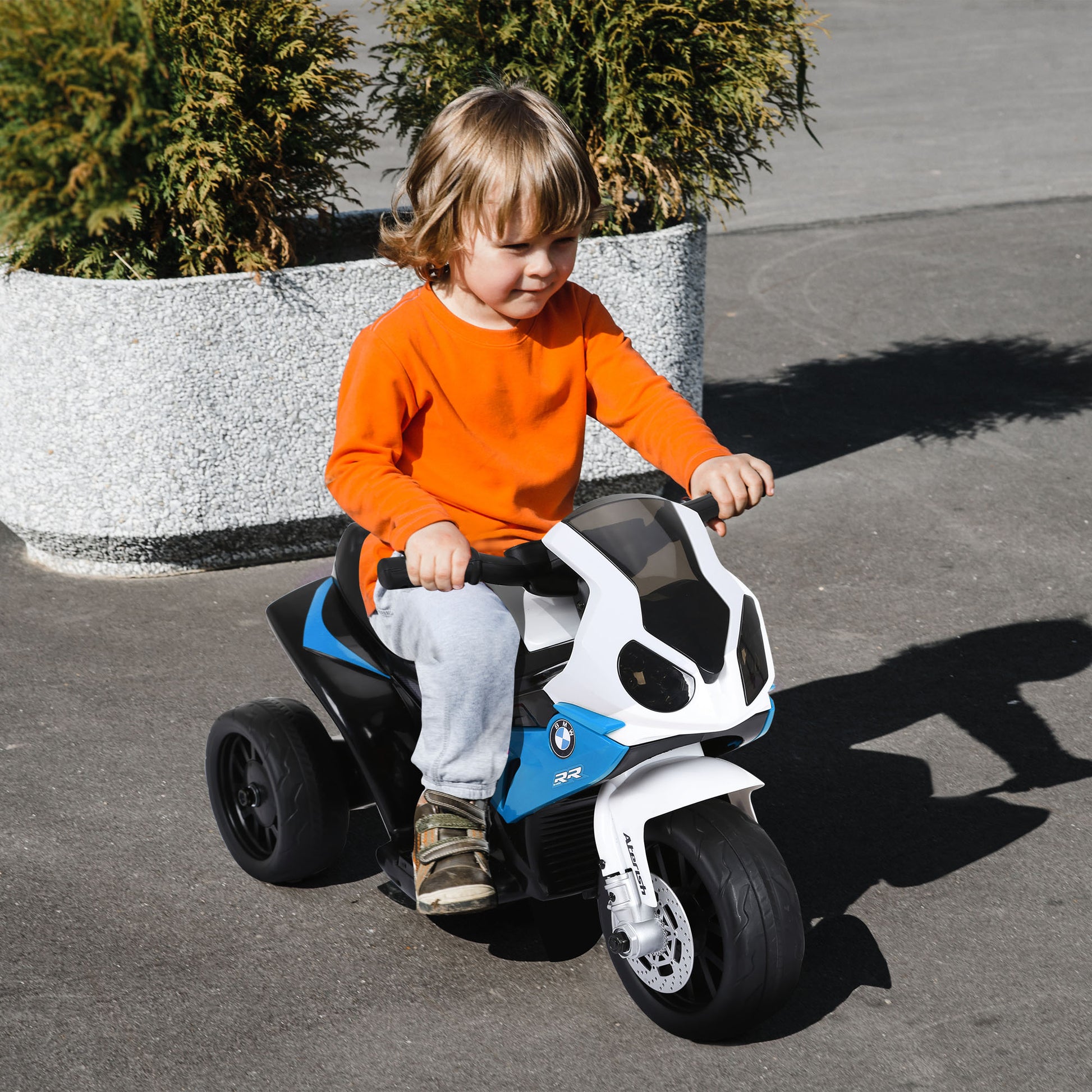 HOMCOM 6V BMW S1000RR Licensed Kids Electric Motorbike with Headlight and Music in Blue-8