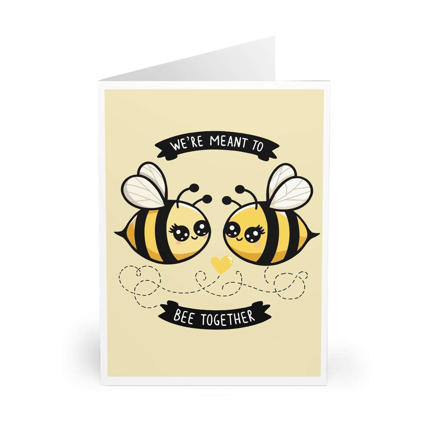 We’re Meant to Bee Together Card • Cute Bee Love Pun - mezetto KEOLIX KEOLIX