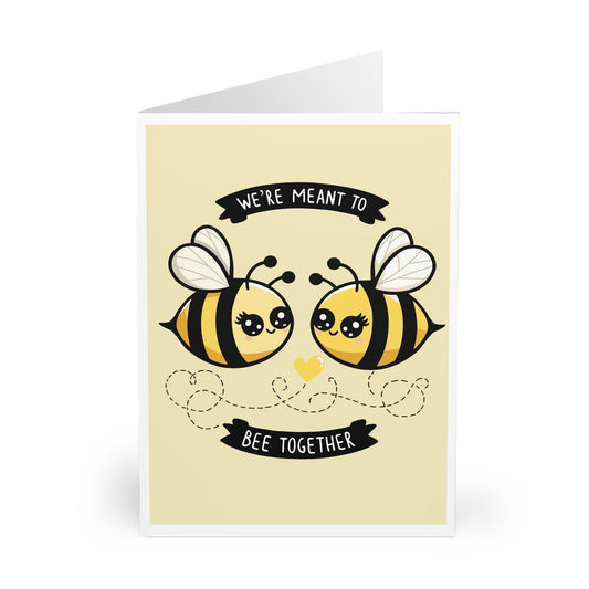 We’re Meant to Bee Together Card • Cute Bee Love Pun - mezetto KEOLIX KEOLIX