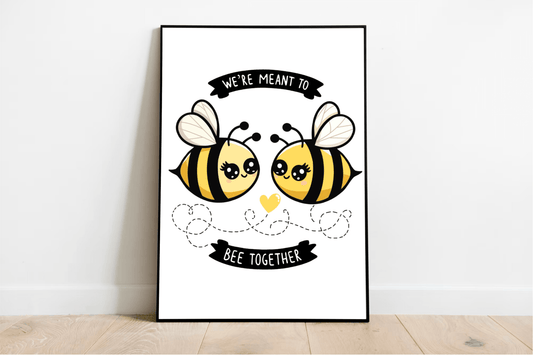We’re Meant to Bee Together – Cute Bee Couple Art Print - mezetto KEOLIX KEOLIX