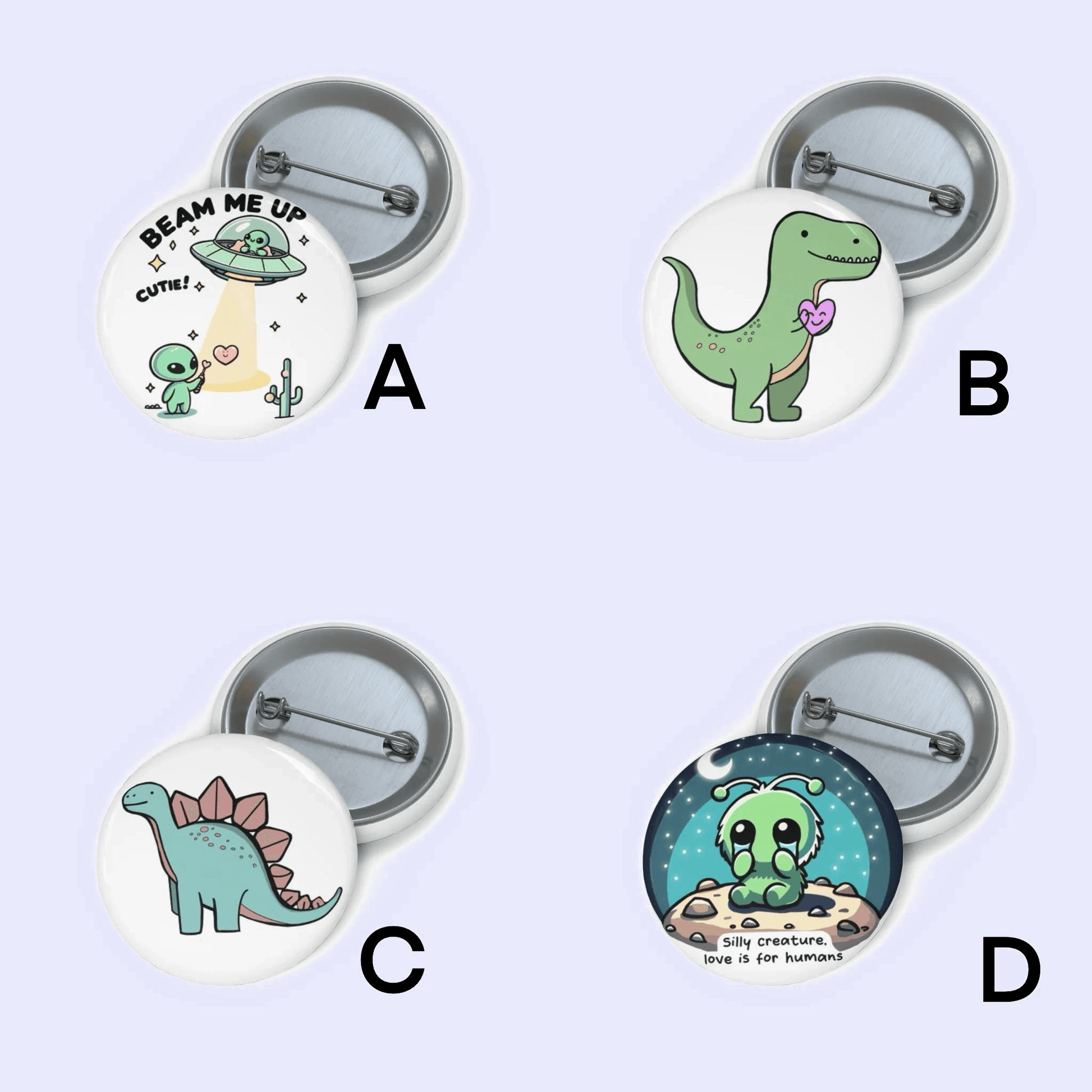 Whimsical Creatures Pin Badge Set - mezetto KEOLIX KEOLIX