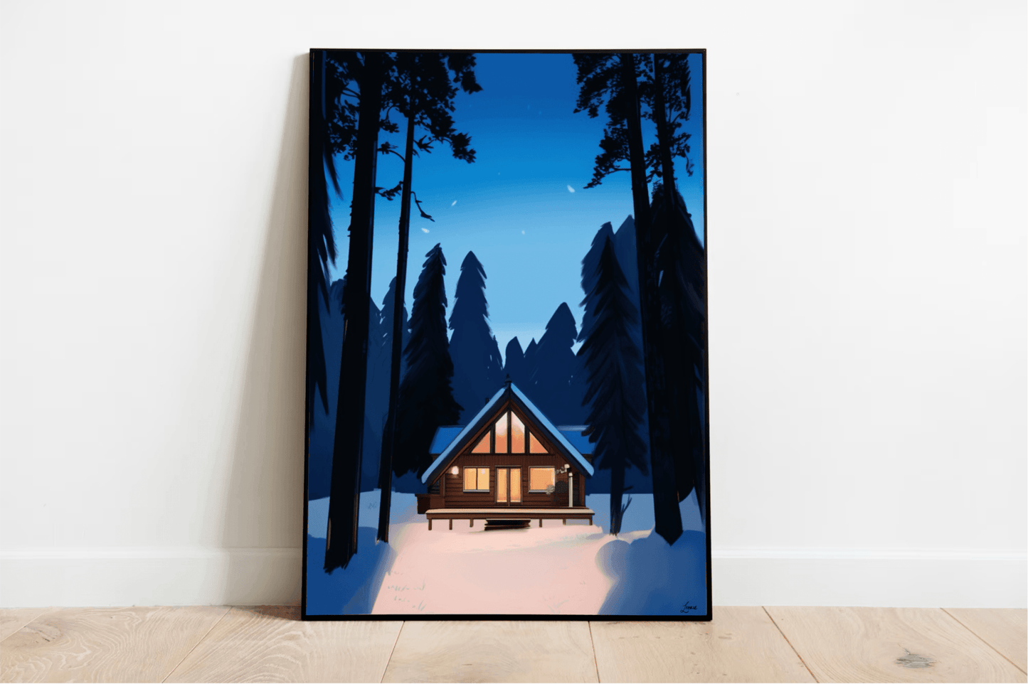 Winter Wonderland Cabin – Cozy Snowy Wall Art - mezetto KEOLIX KEOLIX