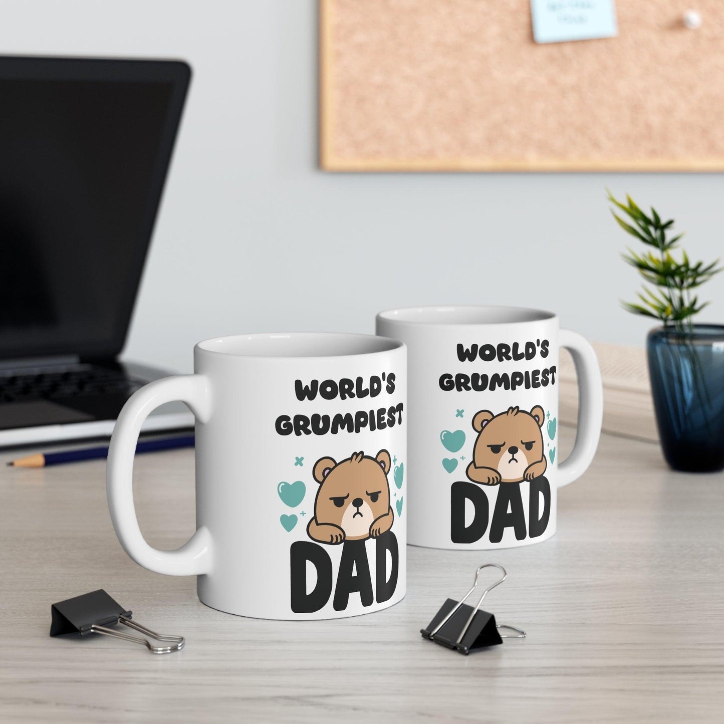 World’s Grumpiest Dad Mug | Funny Bear 11 oz Gift - mezetto KEOLIX KEOLIX
