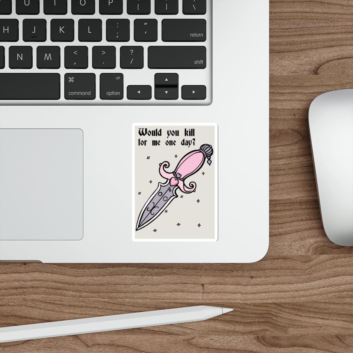 Would You Kill for Me? – Pink Cartoon Dagger Sticker - mezetto KEOLIX KEOLIX