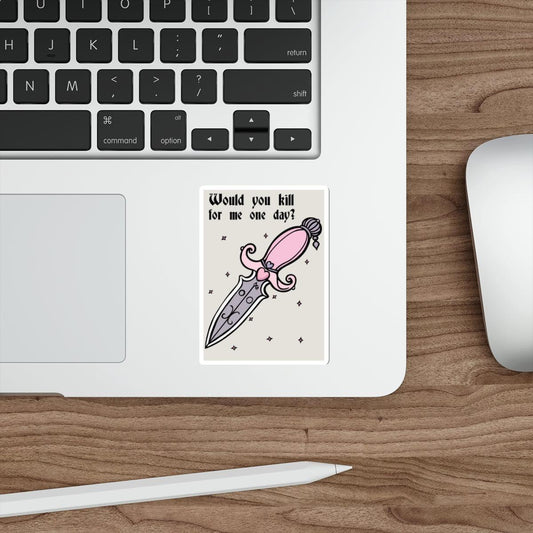 Would You Kill for Me? – Pink Cartoon Dagger Sticker - mezetto KEOLIX KEOLIX