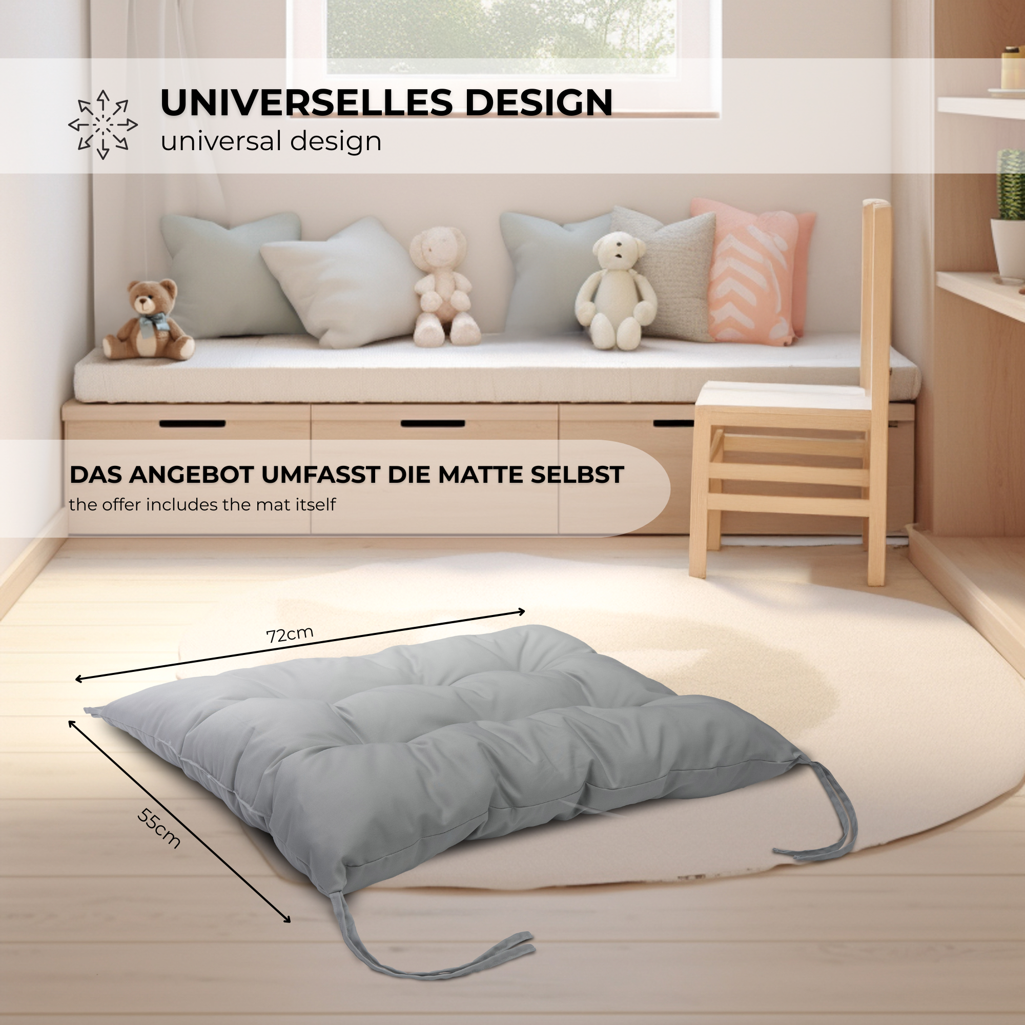 MAMOI® Cushion for toddler climbing frame indoor, Cushion for Baby kids climbing dome, Mat for wooden climbing triangle for children from 1/2/3 years-5