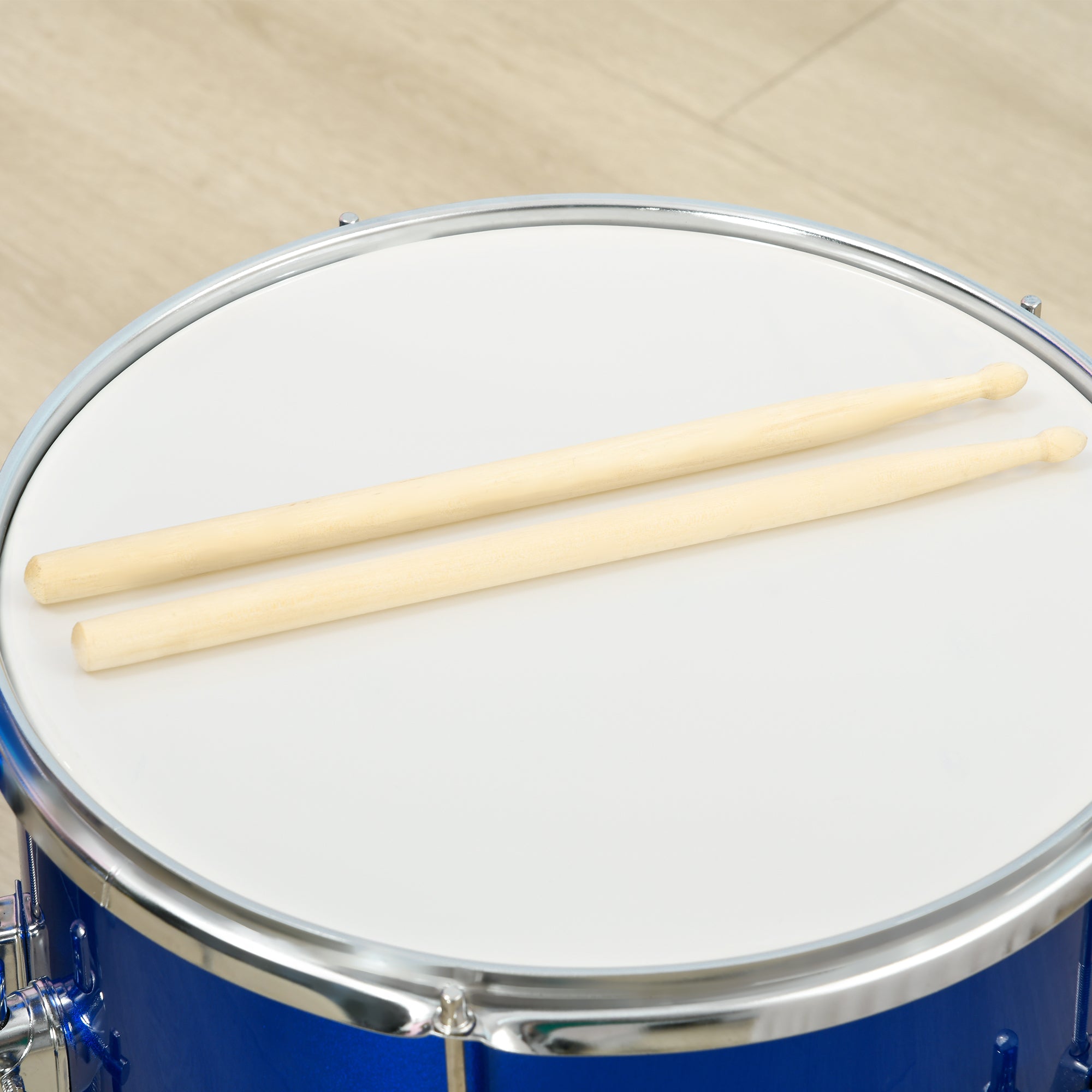 AIYAPLAY 11 Piece Kids Drum Kit with Stool, Drumsticks, Pedal, Cymbals, for 3-6 Years, Blue-7