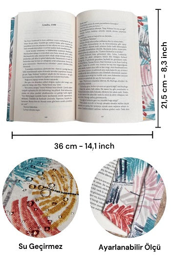 Yaprak Desenli Ayarlanabilir Kitap Kılıfı