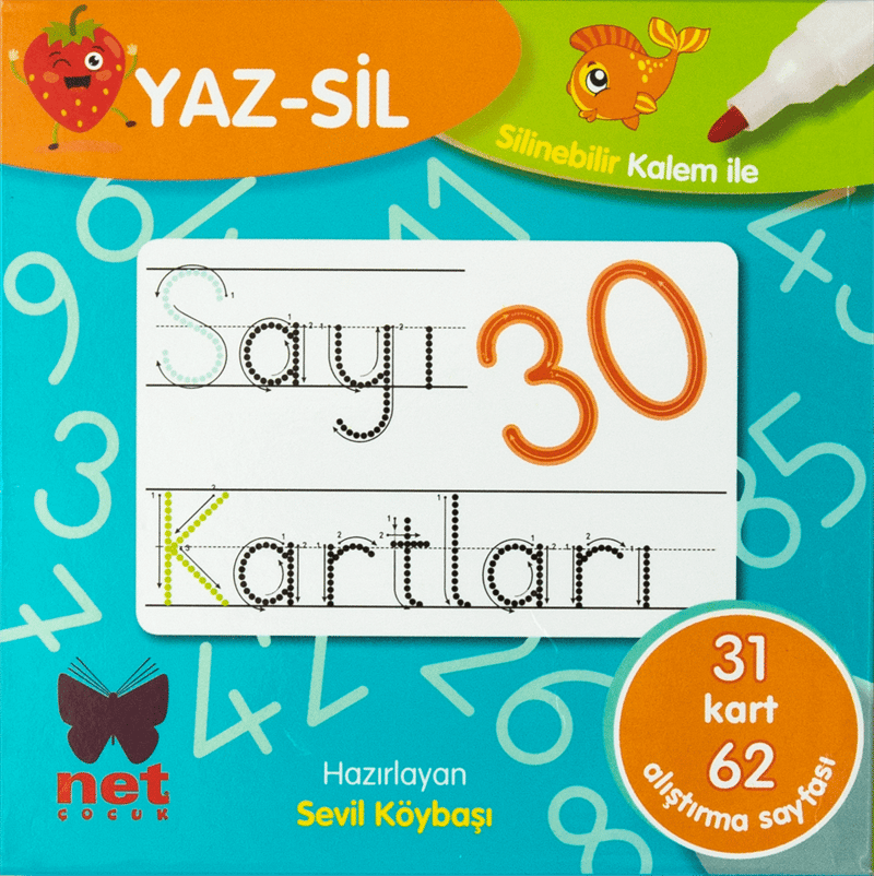 Yaz-Sil Sayı Kartları