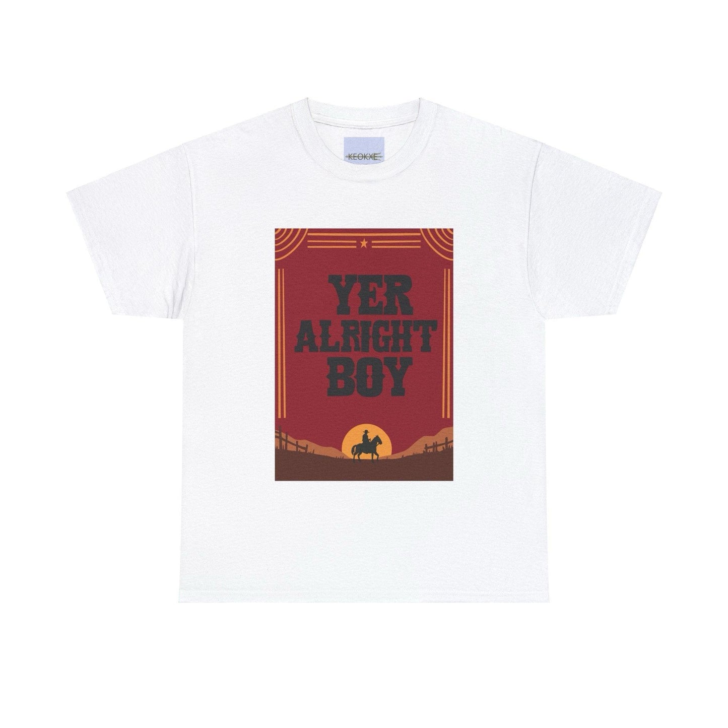 “Yer Alright Boy” Western Cowboy Silhouette T-Shirt - mezetto KEOLIX KEOLIX