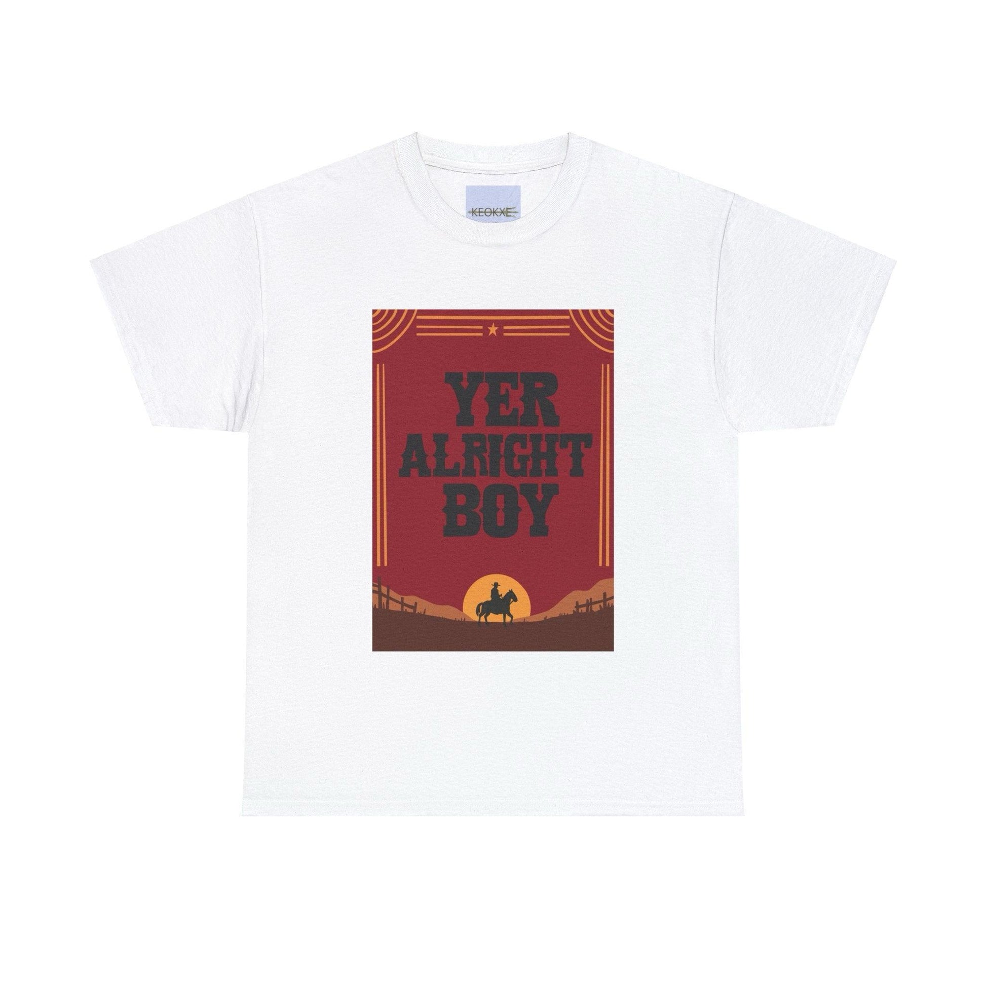 “Yer Alright Boy” Western Cowboy Silhouette T-Shirt - mezetto KEOLIX KEOLIX