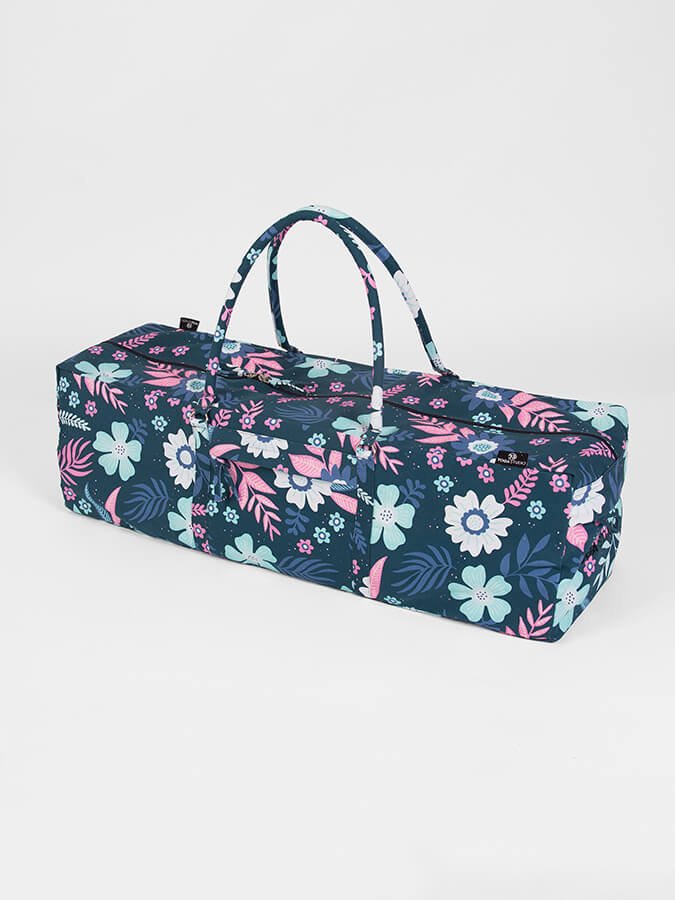 Yoga Studio GOTS Organic Cotton Designed Yoga Equipment Kit Bag - Floral Collection - mezetto Shopify Collective Yoga Studio Store