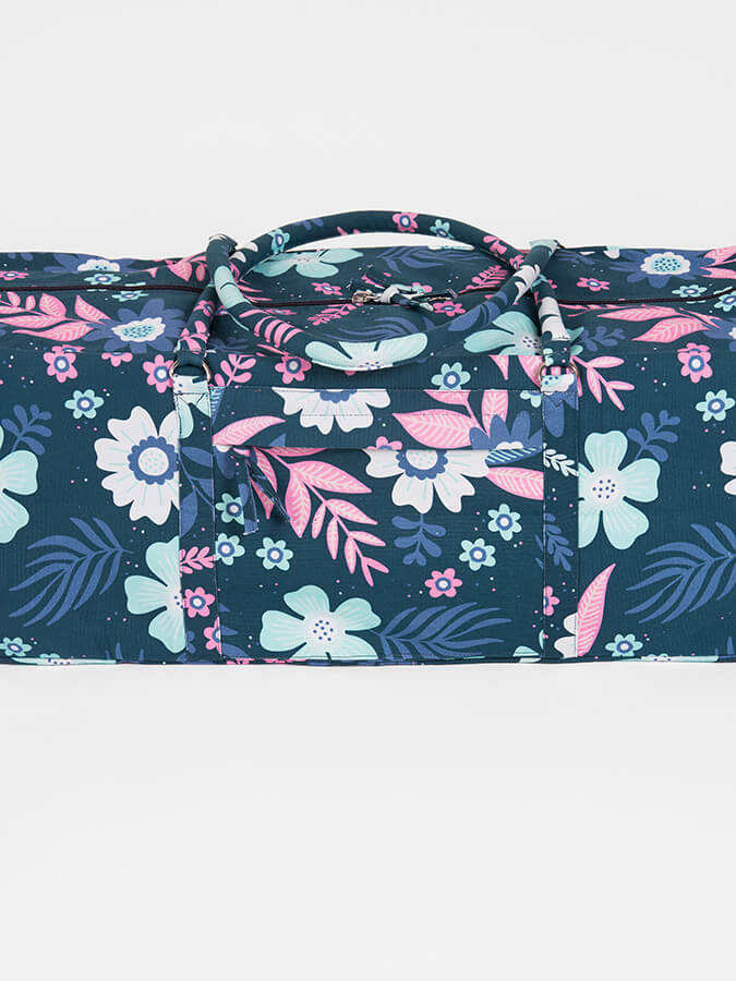 Yoga Studio GOTS Organic Cotton Designed Yoga Equipment Kit Bag - Floral Collection - mezetto Shopify Collective Yoga Studio Store