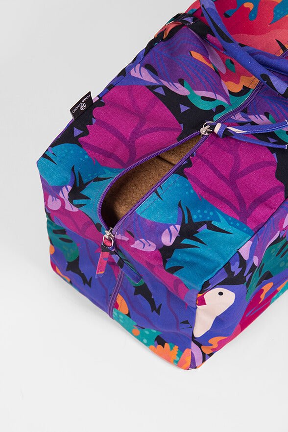 Yoga Studio GOTS Organic Cotton Designed Yoga Equipment Kit Bag - Floral Collection - mezetto Shopify Collective Yoga Studio Store
