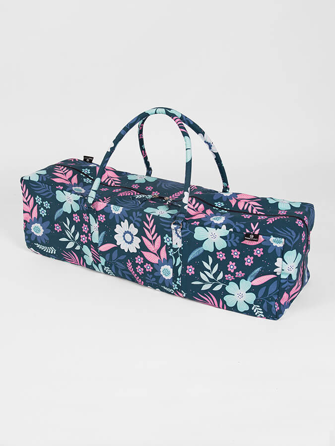 Yoga Studio GOTS Organic Cotton Designed Yoga Equipment Kit Bag - Floral Collection - mezetto Shopify Collective Yoga Studio Store