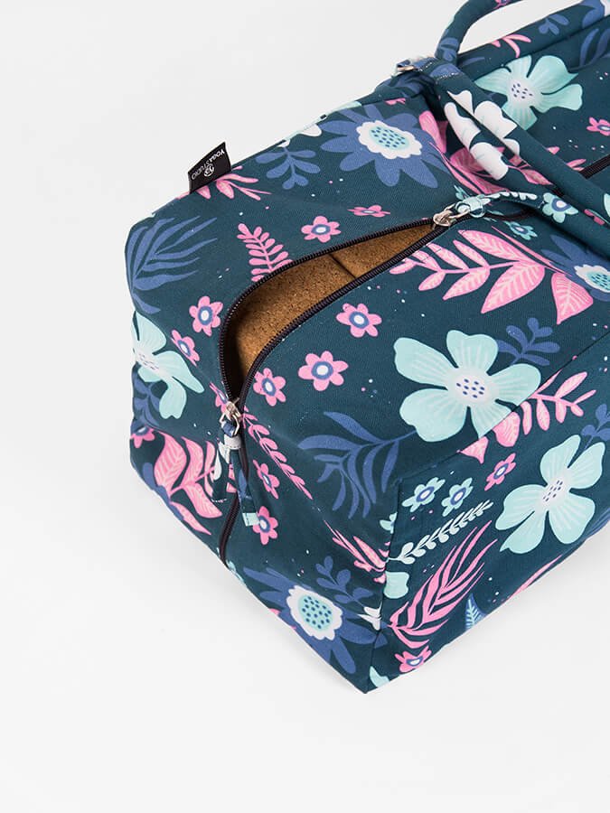 Yoga Studio GOTS Organic Cotton Designed Yoga Equipment Kit Bag - Floral Collection - mezetto Shopify Collective Yoga Studio Store