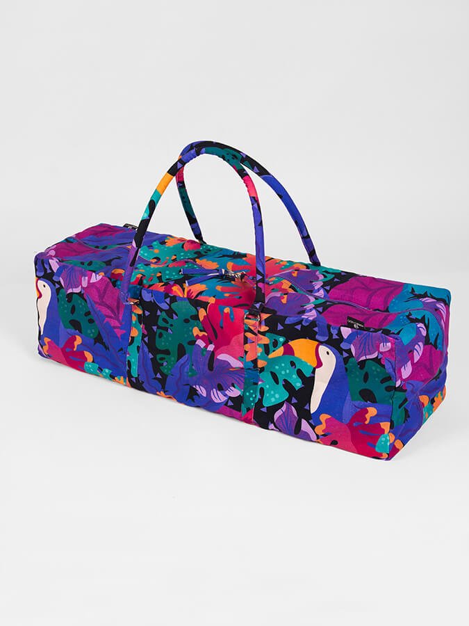 Yoga Studio GOTS Organic Cotton Designed Yoga Equipment Kit Bag - Floral Collection - mezetto Shopify Collective Yoga Studio Store
