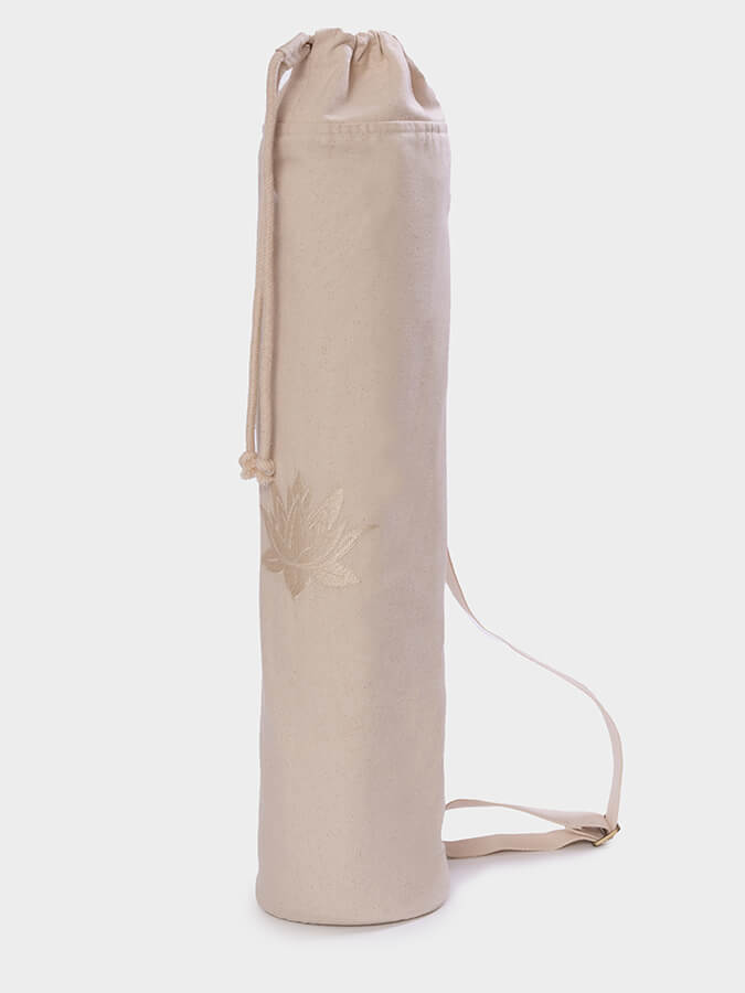 Yoga Studio GOTS Organic Cotton Lotus Yoga Mat Bag - mezetto Shopify Collective Yoga Studio Store